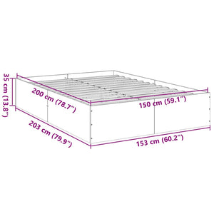 Πλαίσιο Κρεβατιού Sonoma Δρυς 150x200 εκ. Επεξεργασμένο Ξύλο