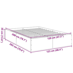 Πλαίσιο Κρεβατιού Καφέ Δρυς 120x200 εκ. Επεξεργασμένο Ξύλο - Pakobazaar