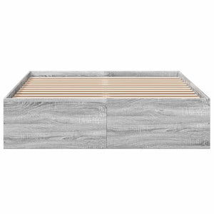 Πλαίσιο Κρεβατιού Γκρι Sonoma 135x190 εκ. Επεξεργασμένο Ξύλο