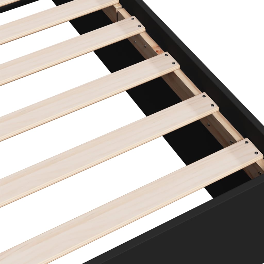 Πλαίσιο Κρεβατιού Μαύρο 90 x 190 εκ. από Επεξεργασμένο Ξύλο
