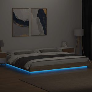 Πλαίσιο Κρεβατιού με LED Sonoma Δρυς 180x200εκ. Επεξ. Ξύλο