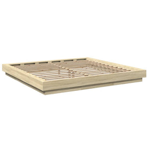 Πλαίσιο Κρεβατιού με LED Sonoma Δρυς 180x200εκ. Επεξ. Ξύλο
