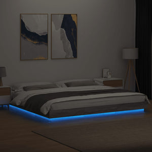 Πλαίσιο Κρεβατιού με LED Γκρι sonoma 180x200εκ. Επεξ. Ξύλο