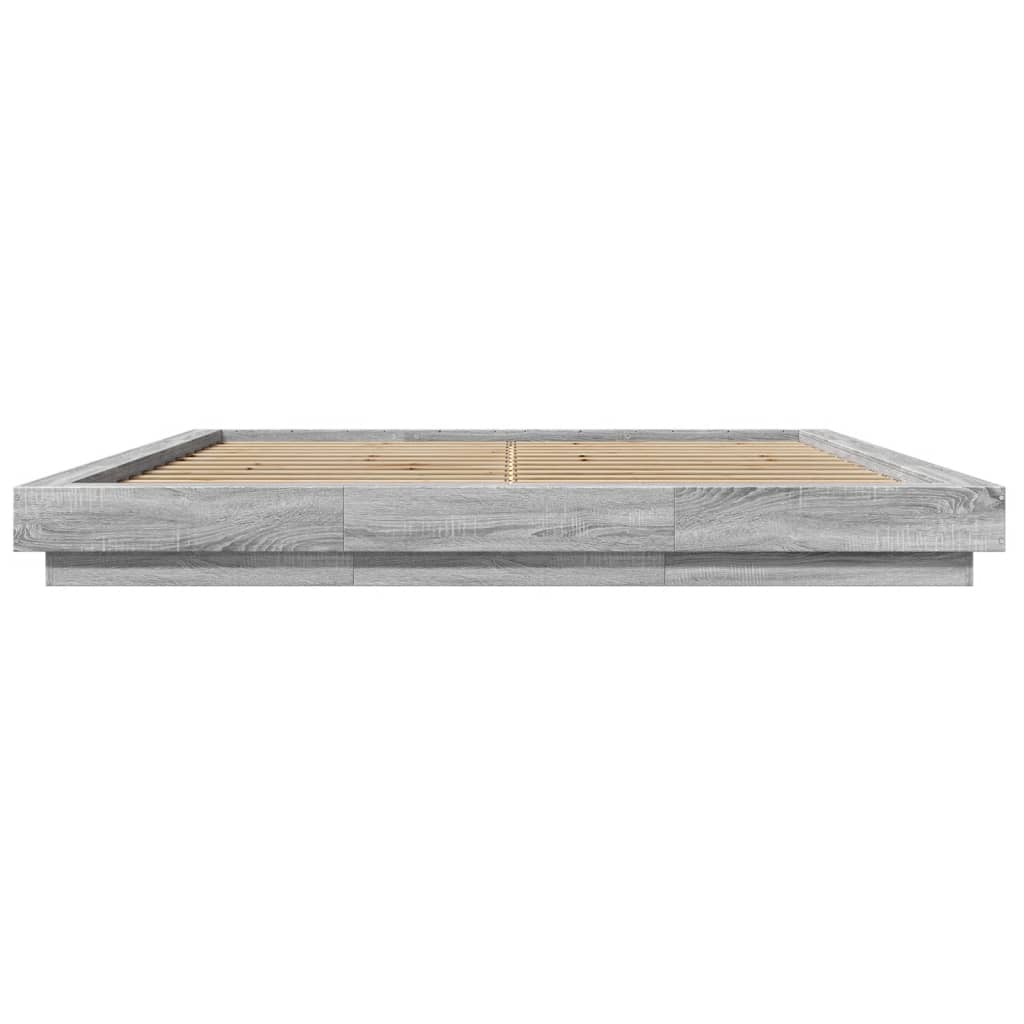 Πλαίσιο Κρεβατιού με LED Γκρι sonoma 180x200εκ. Επεξ. Ξύλο