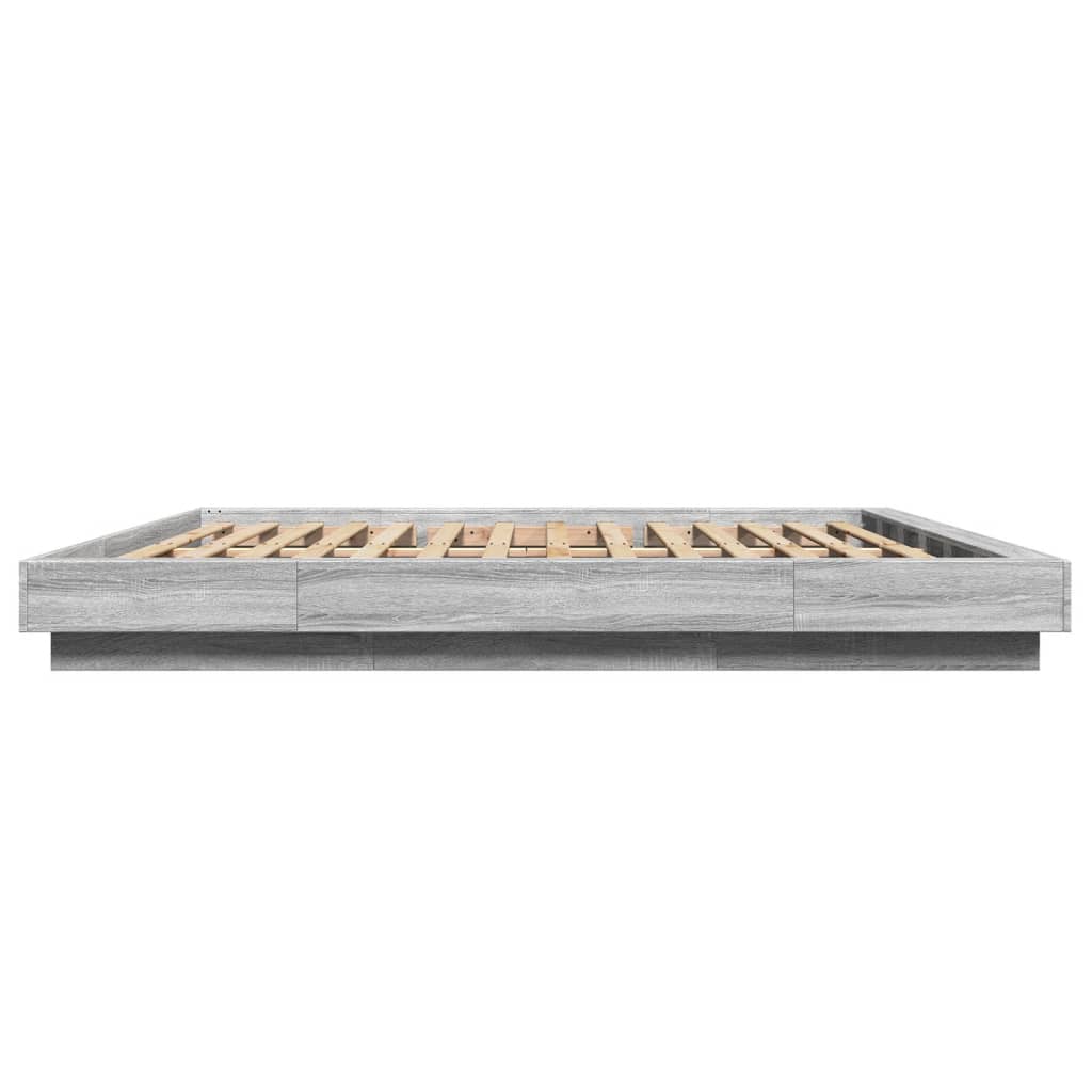 Πλαίσιο Κρεβατιού με LED Γκρι sonoma 180x200εκ. Επεξ. Ξύλο