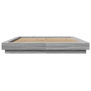 Πλαίσιο Κρεβατιού με LED Γκρι sonoma 160x200εκ. Επεξ. Ξύλο