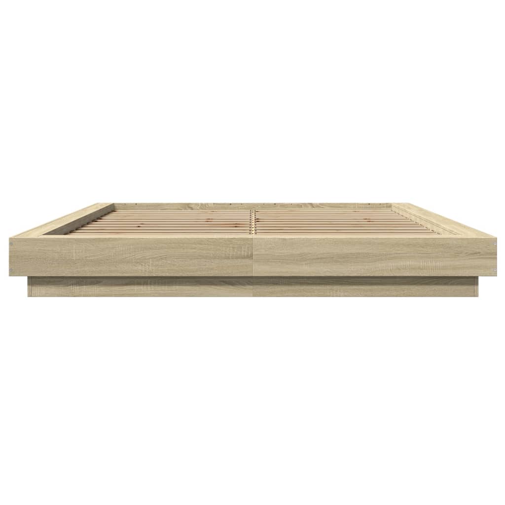 Πλαίσιο Κρεβατιού με LED Sonoma Δρυς 150x200εκ. Επεξ. Ξύλο