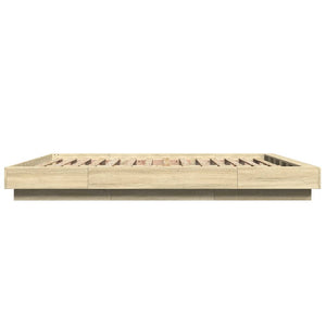Πλαίσιο Κρεβατιού με LED Sonoma Δρυς 150x200εκ. Επεξ. Ξύλο