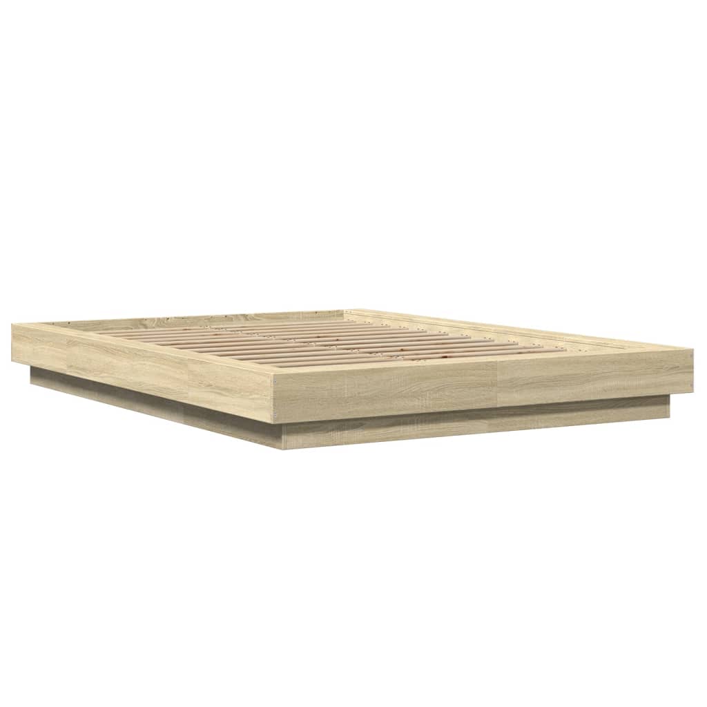 Πλαίσιο Κρεβατιού με Φώτα LED Sonoma Δρυς 120x200εκ. Επεξ. Ξύλο