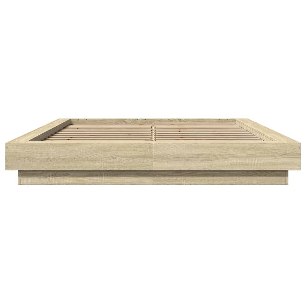 Πλαίσιο Κρεβατιού με Φώτα LED Sonoma Δρυς 120x200εκ. Επεξ. Ξύλο