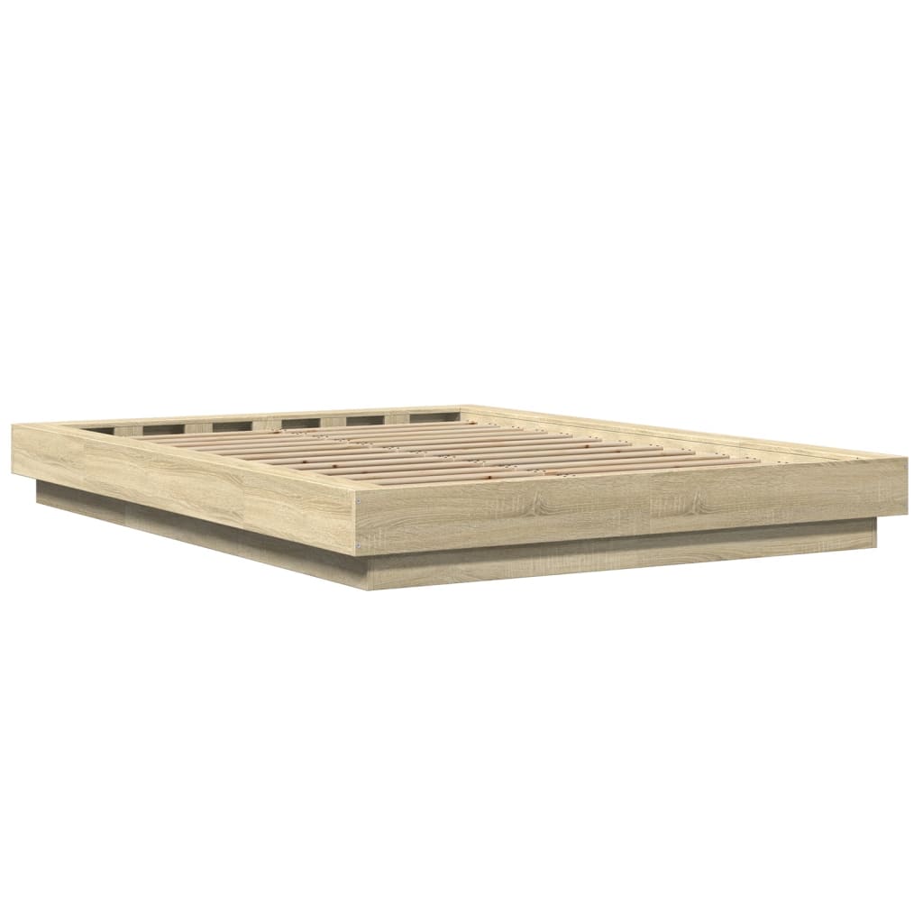 Πλαίσιο Κρεβατιού με Φώτα LED Sonoma Δρυς 120x200εκ. Επεξ. Ξύλο