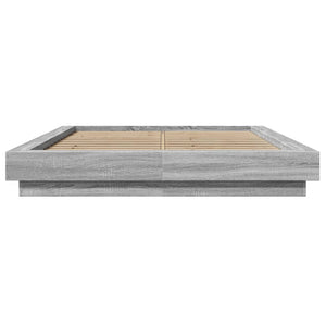 Πλαίσιο Κρεβατιού με Φώτα LED Γκρι sonoma 120x200εκ. Επεξ. Ξύλο