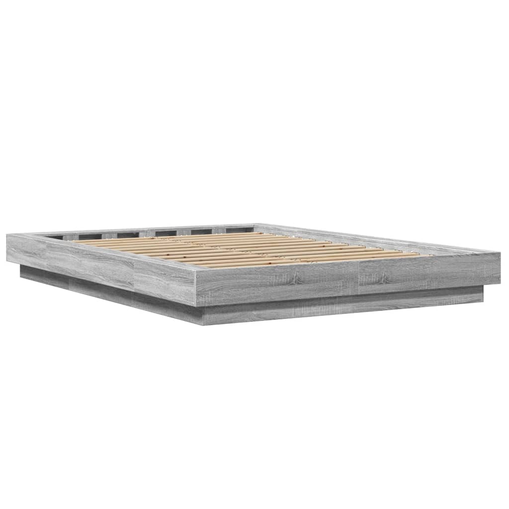 Πλαίσιο Κρεβατιού με Φώτα LED Γκρι sonoma 120x200εκ. Επεξ. Ξύλο