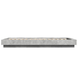 Πλαίσιο Κρεβατιού με LED Γκρι Σκυρ. 100x200 εκ. Επεξεργ. Ξύλο