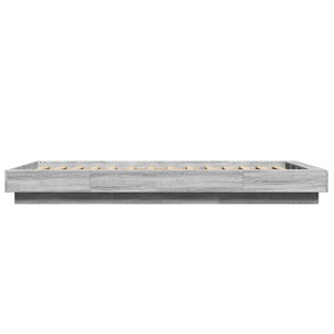 Πλαίσιο Κρεβατιού με LED Γκρι Sonoma 100x200 εκ. Επεξεργ. Ξύλο
