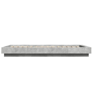 Πλαίσιο Κρεβατιού με LED Γκρι Σκυρ. 90x200 εκ. Επεξεργ. Ξύλο