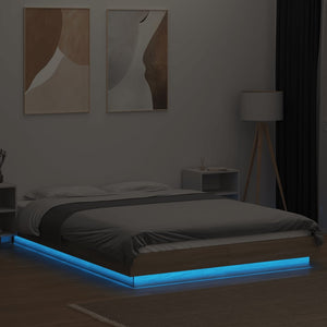 Πλαίσιο Κρεβατιού με LED Sonoma Δρυς 120x190εκ. Επεξ. Ξύλο