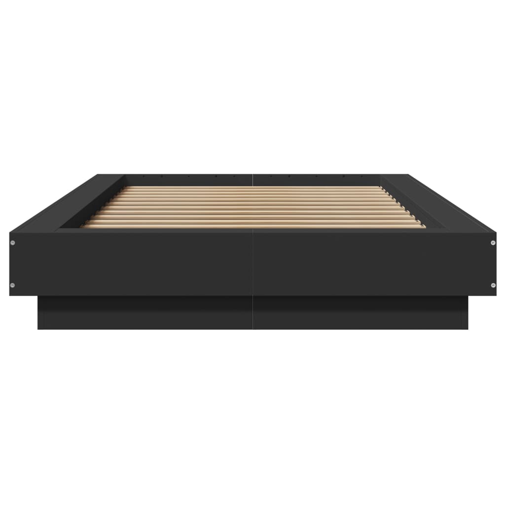 Πλαίσιο Κρεβατιού με LED Μαύρο 90x190 εκ. Επεξ. Ξύλο