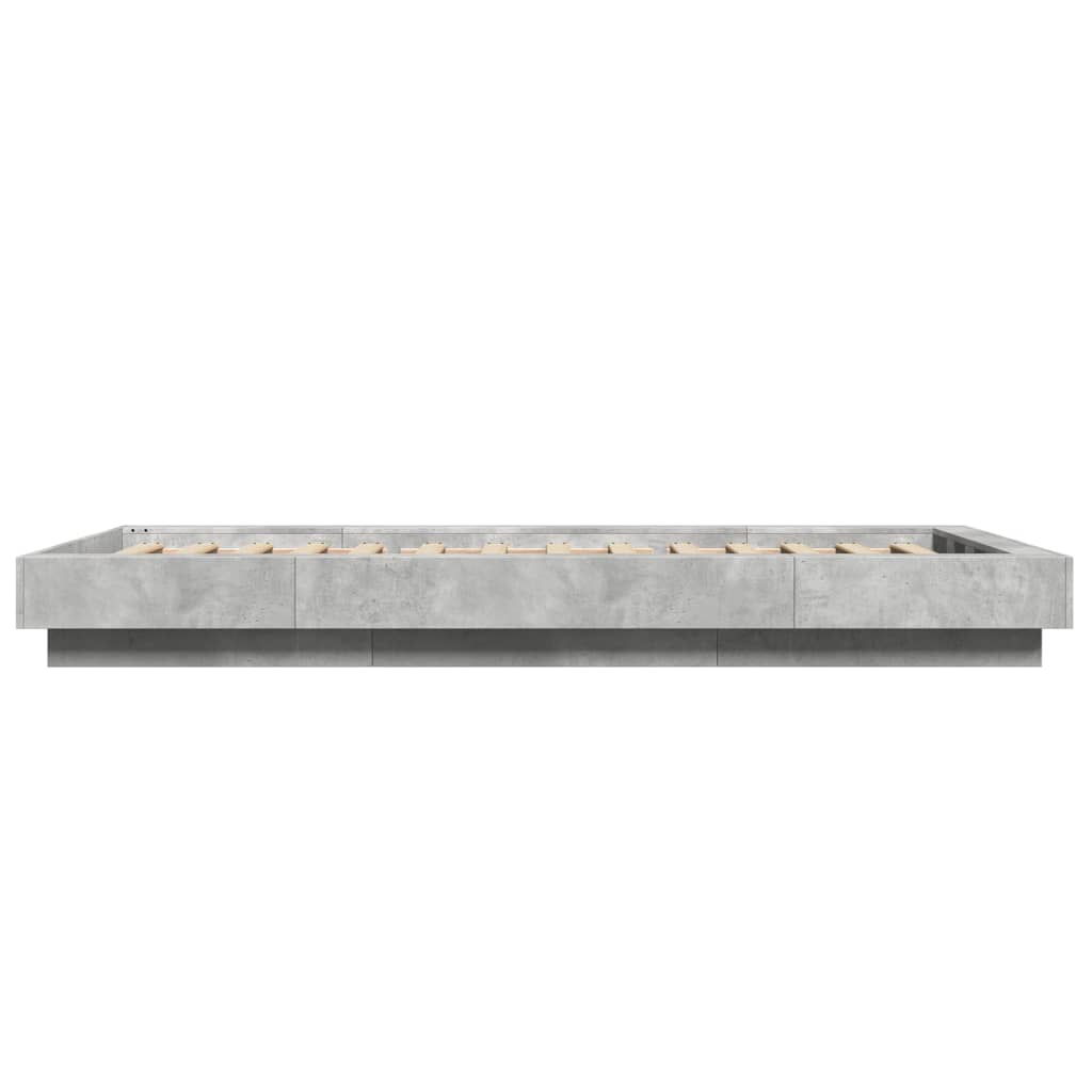 Πλαίσιο Κρεβατιού με LED Γκρι Σκυρ. 90 x 190 εκ. Επεξεργ. Ξύλο