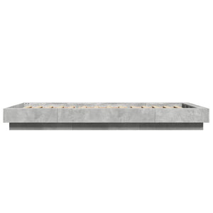 Πλαίσιο Κρεβατιού με LED Γκρι Σκυρ. 90 x 190 εκ. Επεξεργ. Ξύλο