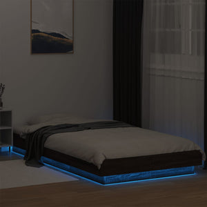 Πλαίσιο Κρεβατιού με LED Καφέ Δρυς 90 x 190 εκ. Επεξ. Ξύλο