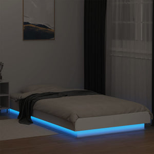 Πλαίσιο Κρεβατιού με LED Λευκό 75x190εκ. από Επεξεργασμένο Ξύλο