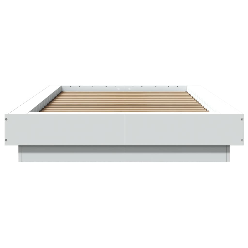 Πλαίσιο Κρεβατιού με LED Λευκό 75x190εκ. από Επεξεργασμένο Ξύλο