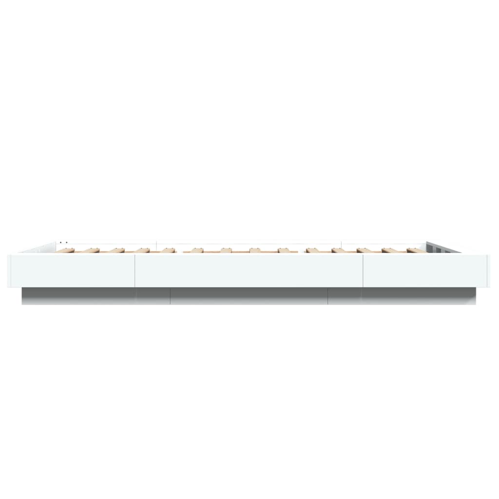 Πλαίσιο Κρεβατιού με LED Λευκό 75x190εκ. από Επεξεργασμένο Ξύλο