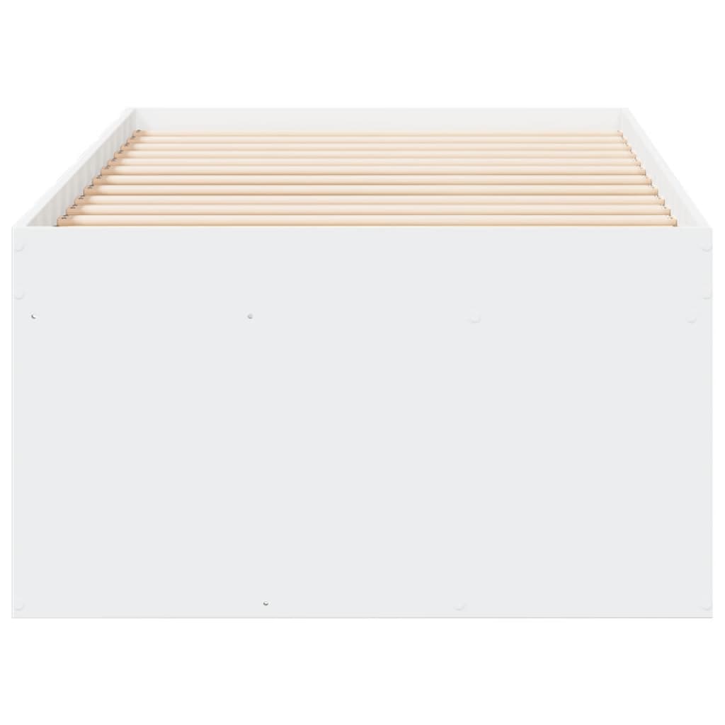 Καναπές Κρεβάτι με Συρτάρια Χωρίς Στρώμα Λευκός 90x190 εκ.