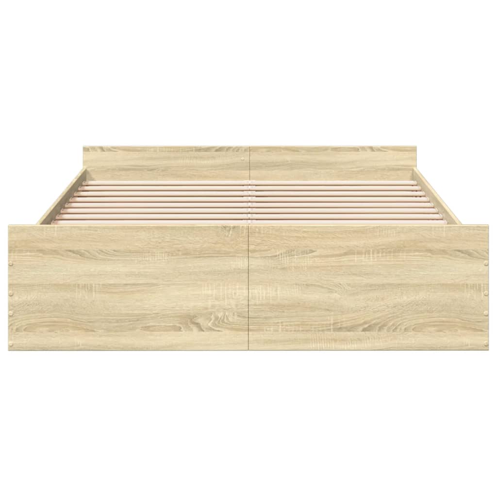 Πλαίσιο Κρεβατιού με συρτάρια Sonoma Δρυς 140x200εκ. Επεξ. Ξύλο - Pakobazaar