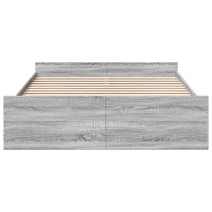 Πλαίσιο Κρεβατιού με συρτάρια Γκρι sonoma 140x200εκ. Επεξ. Ξύλο