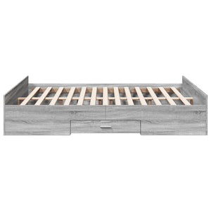Πλαίσιο Κρεβατιού με συρτάρια Γκρι sonoma 140x200εκ. Επεξ. Ξύλο