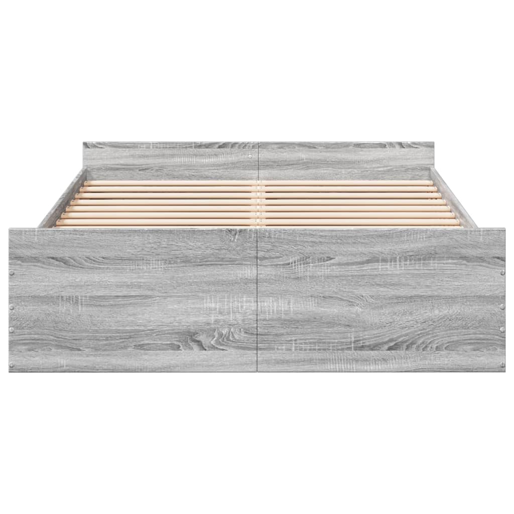 Πλαίσιο Κρεβατιού με συρτάρια Γκρι sonoma 120x200εκ. Επεξ. Ξύλο