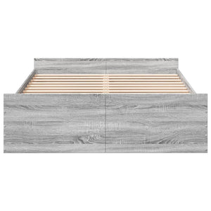 Πλαίσιο Κρεβατιού με συρτάρια Γκρι sonoma 120x200εκ. Επεξ. Ξύλο