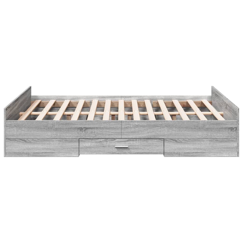 Πλαίσιο Κρεβατιού με συρτάρια Γκρι sonoma 120x200εκ. Επεξ. Ξύλο