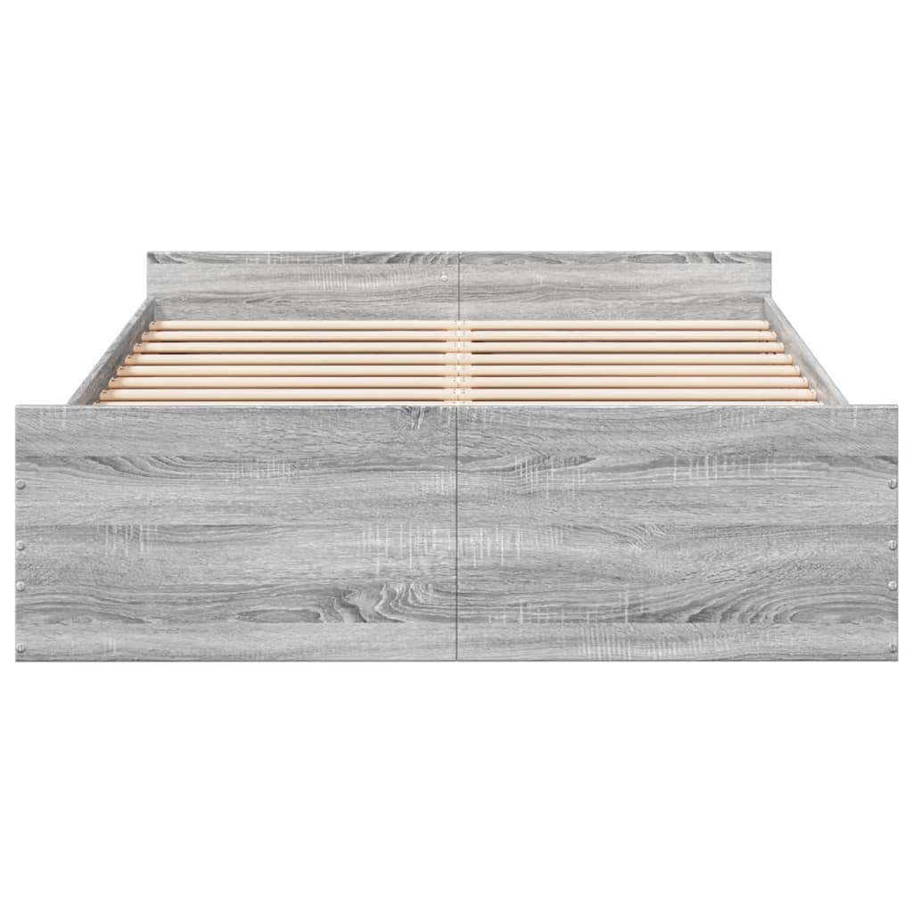 Πλαίσιο Κρεβατιού με συρτάρια Γκρι sonoma 135x190εκ. Επεξ. Ξύλο