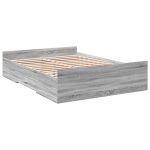 Πλαίσιο Κρεβατιού με συρτάρια Γκρι sonoma 120x190εκ. Επεξ. Ξύλο