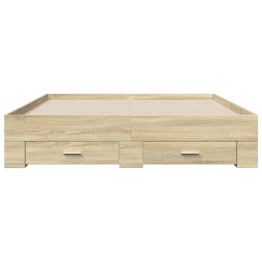 Πλαίσιο Κρεβατιού με συρτάρια Sonoma Δρυς 160x200εκ. Επεξ. Ξύλο