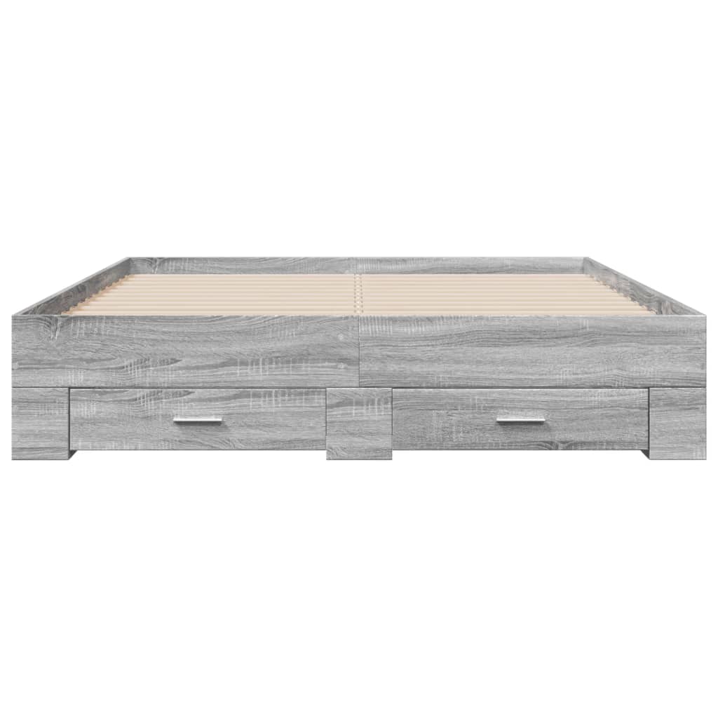 Πλαίσιο Κρεβατιού με συρτάρια Γκρι sonoma 160x200εκ. Επεξ. Ξύλο