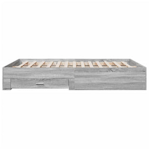 Πλαίσιο Κρεβατιού με συρτάρια Γκρι sonoma 140x200εκ. Επεξ. Ξύλο
