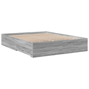 Πλαίσιο Κρεβατιού με συρτάρια Γκρι sonoma 140x200εκ. Επεξ. Ξύλο