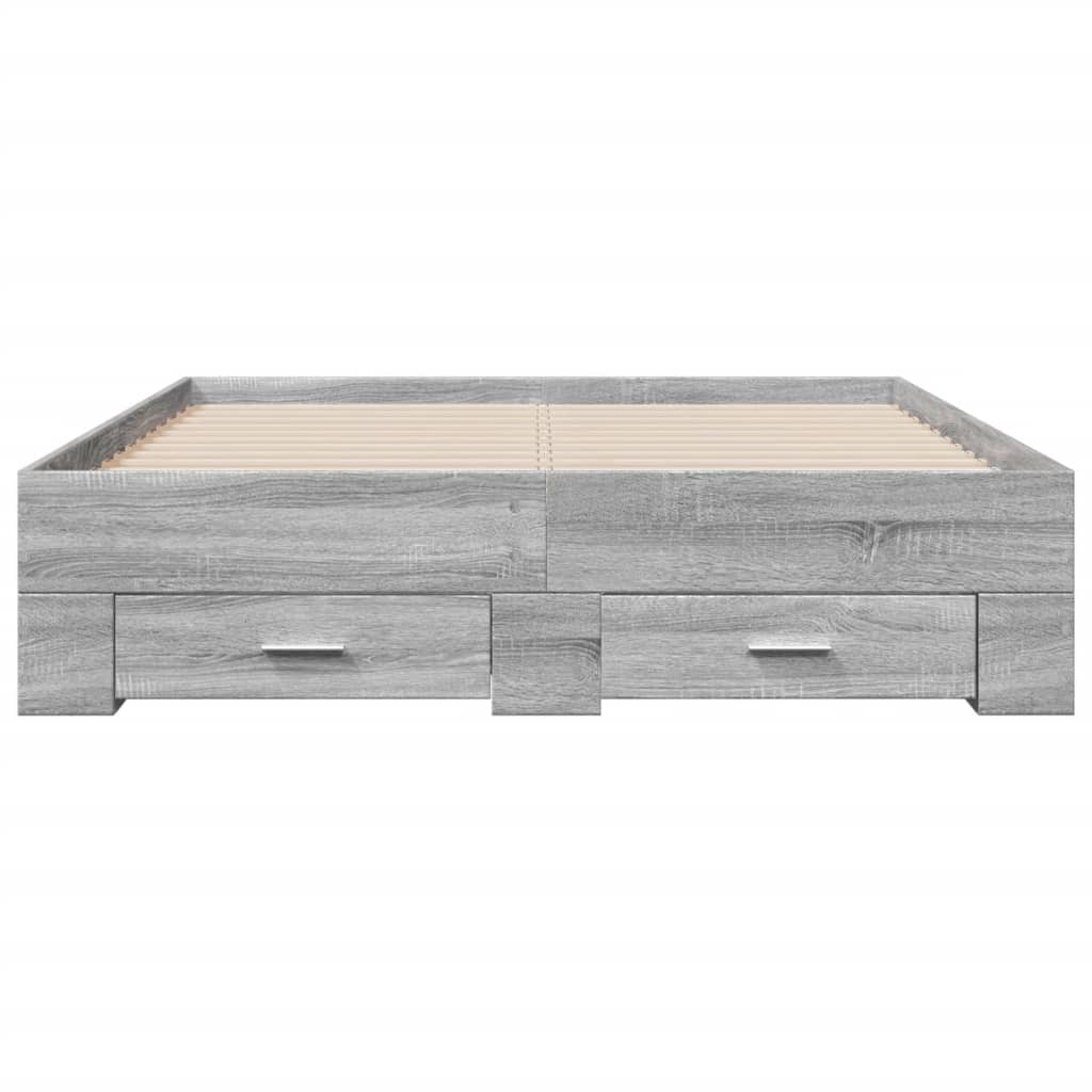 Πλαίσιο Κρεβατιού με συρτάρια Γκρι sonoma 120x200εκ. Επεξ. Ξύλο