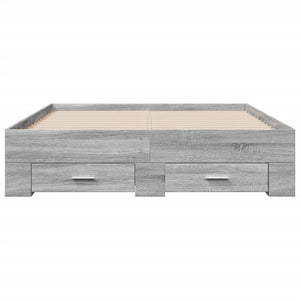 Πλαίσιο Κρεβατιού με συρτάρια Γκρι sonoma 120x200εκ. Επεξ. Ξύλο