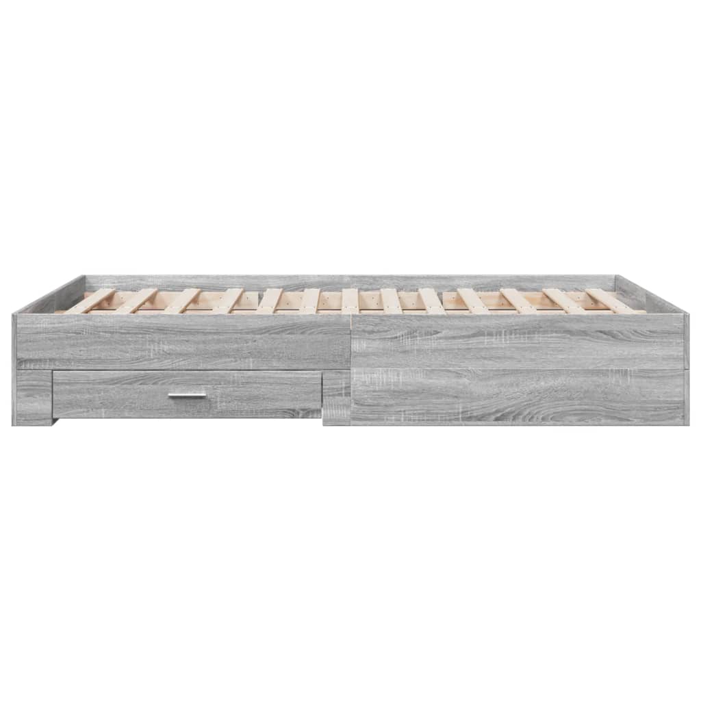 Πλαίσιο Κρεβατιού με συρτάρια Γκρι sonoma 120x200εκ. Επεξ. Ξύλο