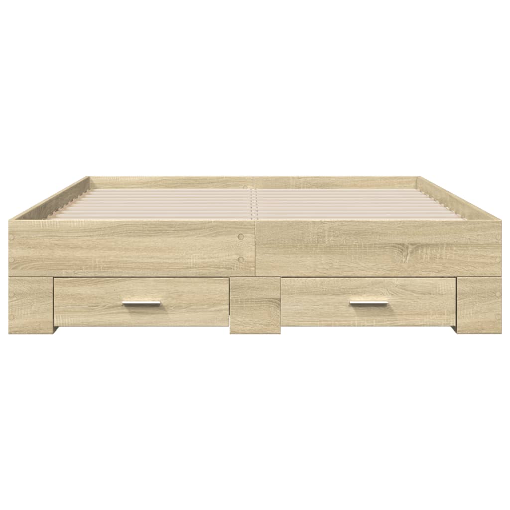 Πλαίσιο Κρεβατιού με συρτάρια Sonoma Δρυς 140x190εκ. Επεξ. Ξύλο