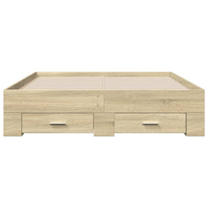 Πλαίσιο Κρεβατιού με συρτάρια Sonoma Δρυς 140x190εκ. Επεξ. Ξύλο