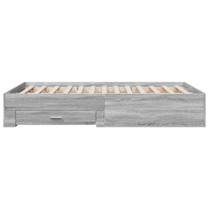 Πλαίσιο Κρεβατιού με συρτάρια Γκρι sonoma 140x190εκ. Επεξ. Ξύλο
