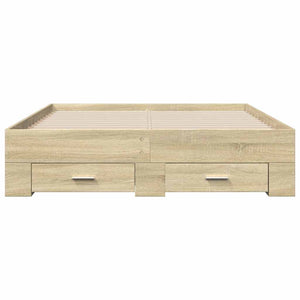 Πλαίσιο Κρεβατιού με συρτάρια Sonoma Δρυς 135x190εκ. Επεξ. Ξύλο
