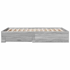 Πλαίσιο Κρεβατιού με συρτάρια Γκρι sonoma 135x190εκ. Επεξ. Ξύλο