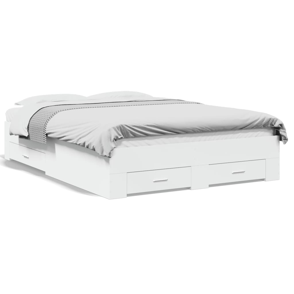 Πλαίσιο Κρεβατιού με Συρτάρια Χωρίς Στρώμα Λευκό 120x190 εκ.